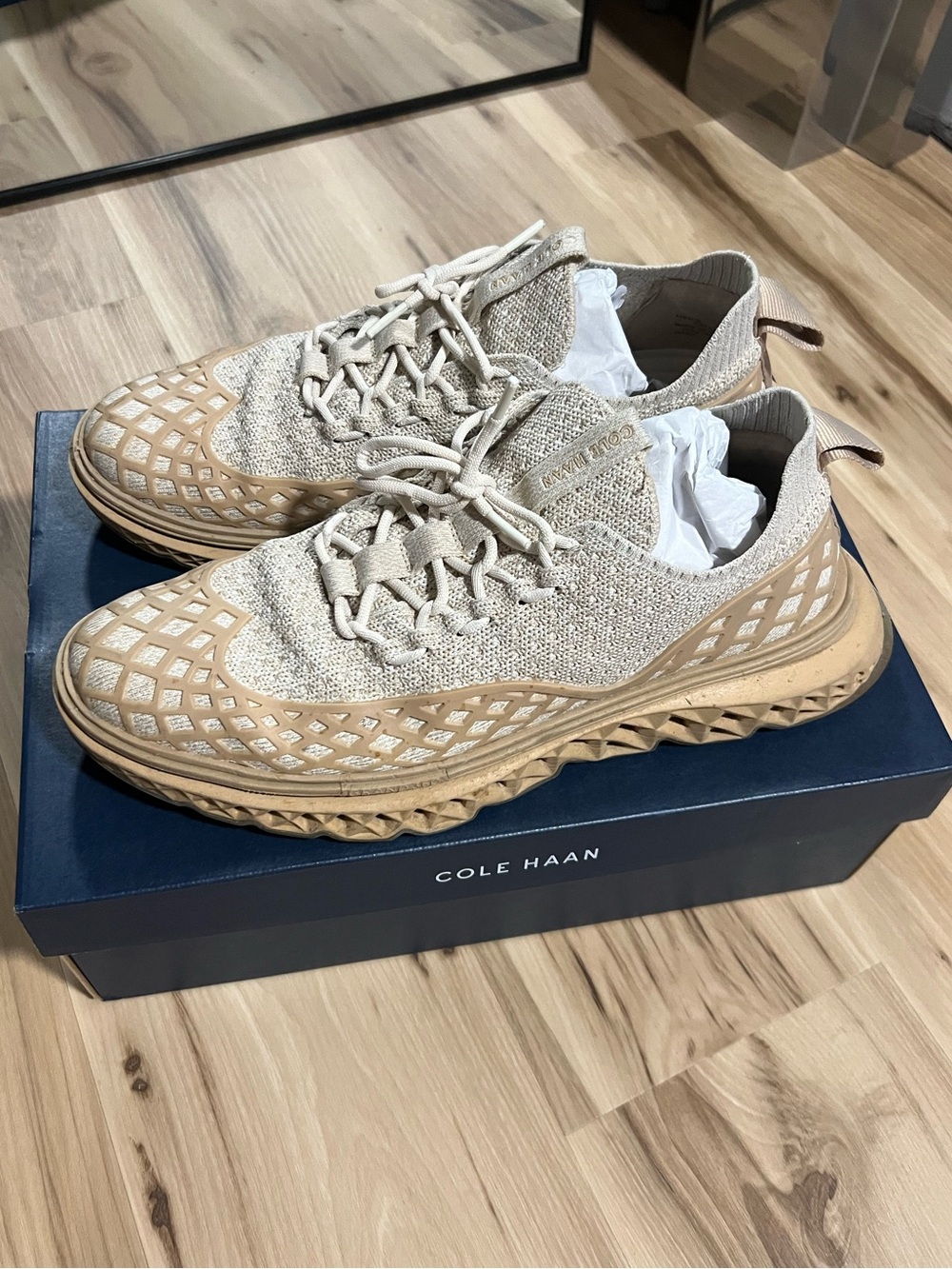 Cole Haan 5.ZEROGRAND WRK Sneaker Stitchlite in Beige (Egret / Sesame) Men’s 11 - Picture 2 of 9